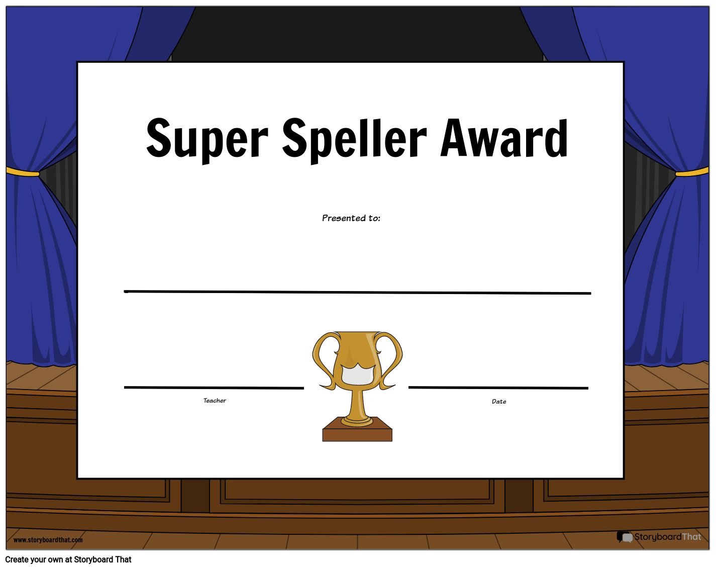 Super Speller Award Storyboard ידי worksheet-templates