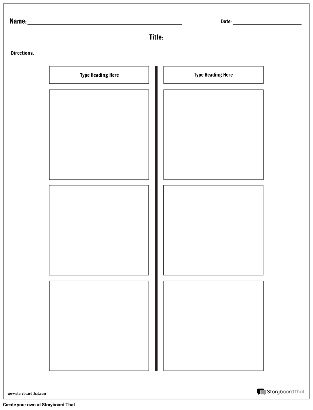 Blank Two Column Table Chart