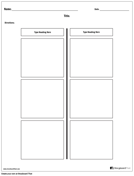 T Chart Template