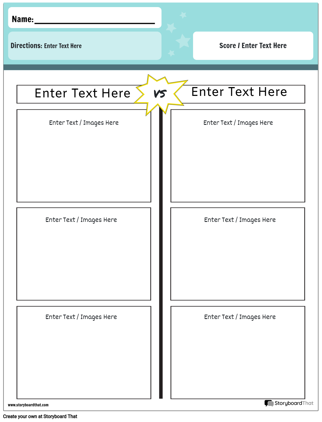 T Chart Template Storyboard por worksheettemplates