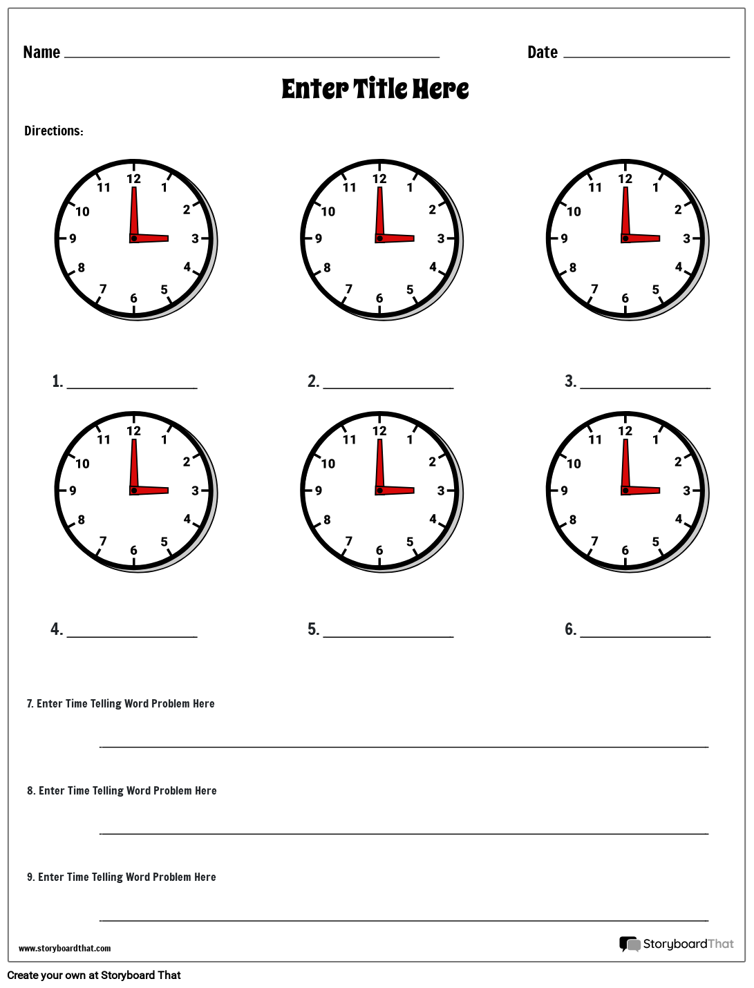 telling-time-1-storyboard-od-worksheet-templates