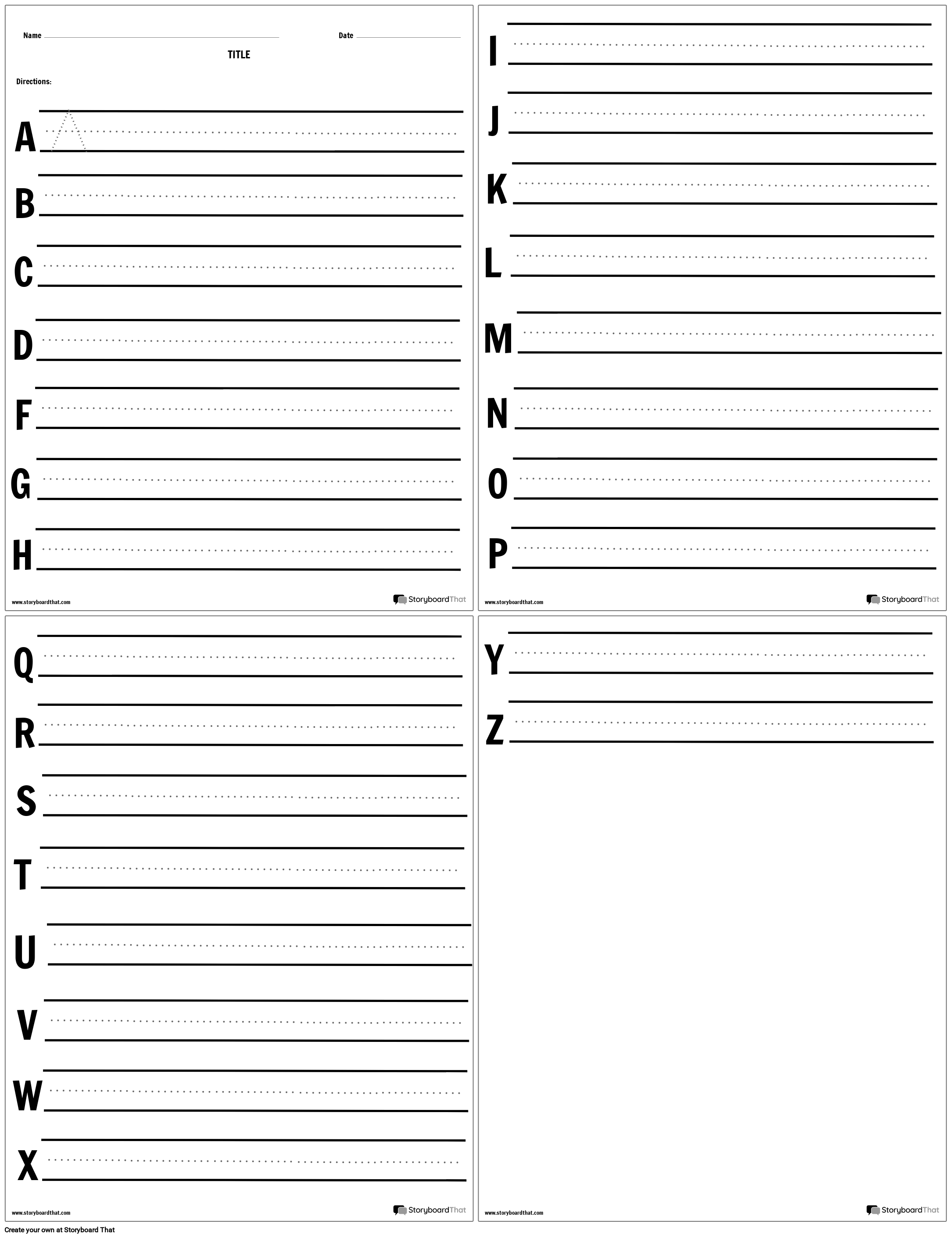 Tracing Letters Storyboard Por Worksheet templates