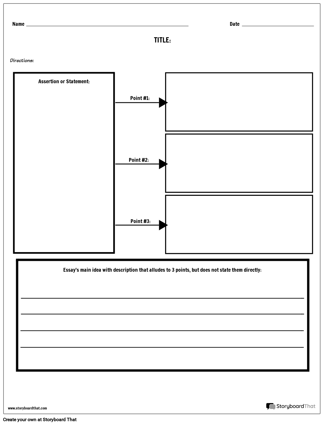 Umbrella Breakdown Storyboard by worksheet-templates In Writing A Thesis Statement Worksheet