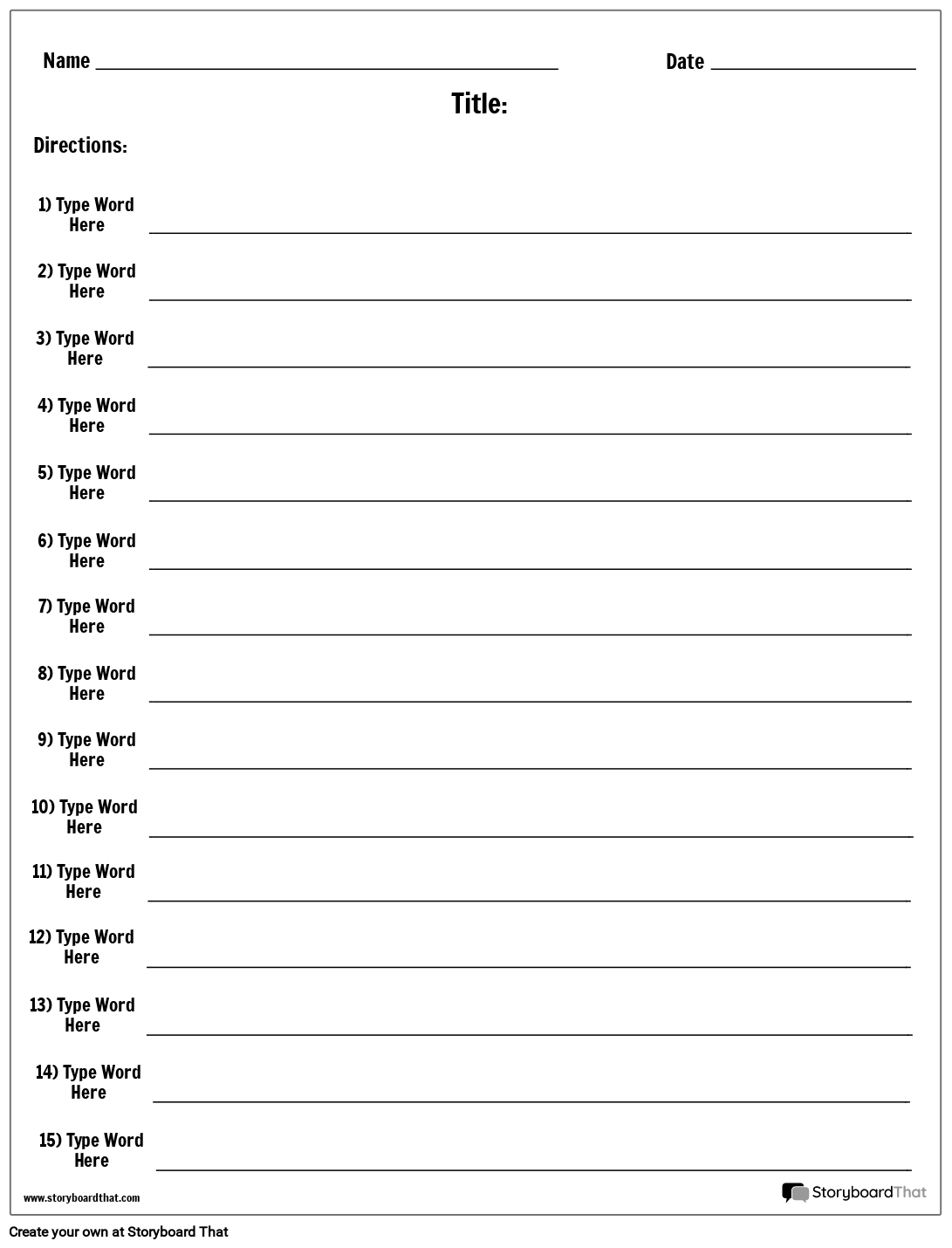 Word Definitions Storyboard von worksheet-templates Pertaining To Blank Vocabulary Worksheet Template