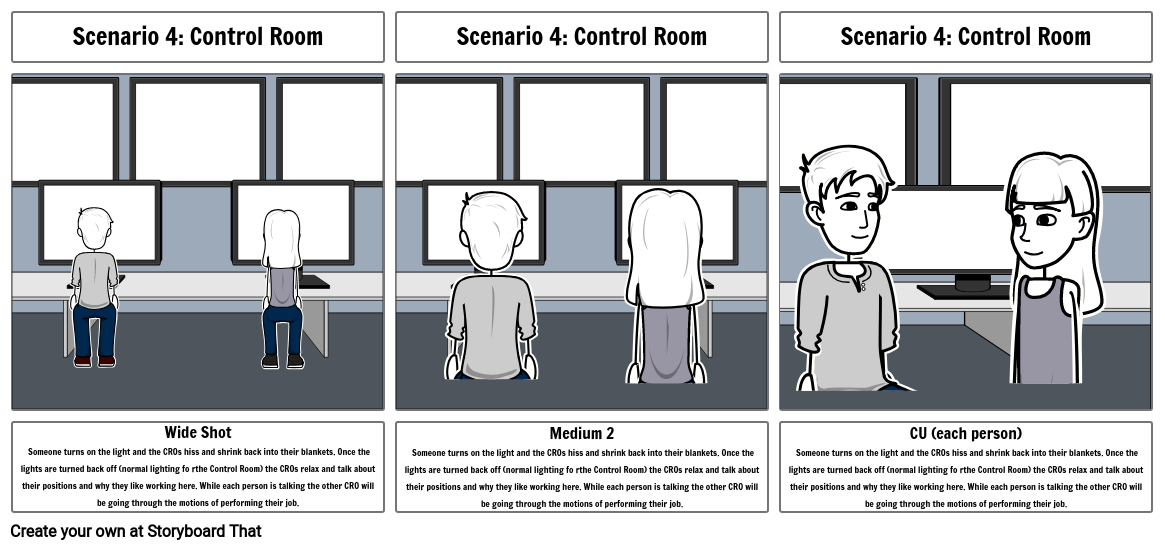 Scenario 4 Control Room Storyboard by workvideo