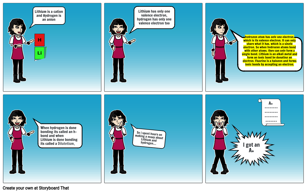 Ionic bonding comic strip Storyboard by wv4t