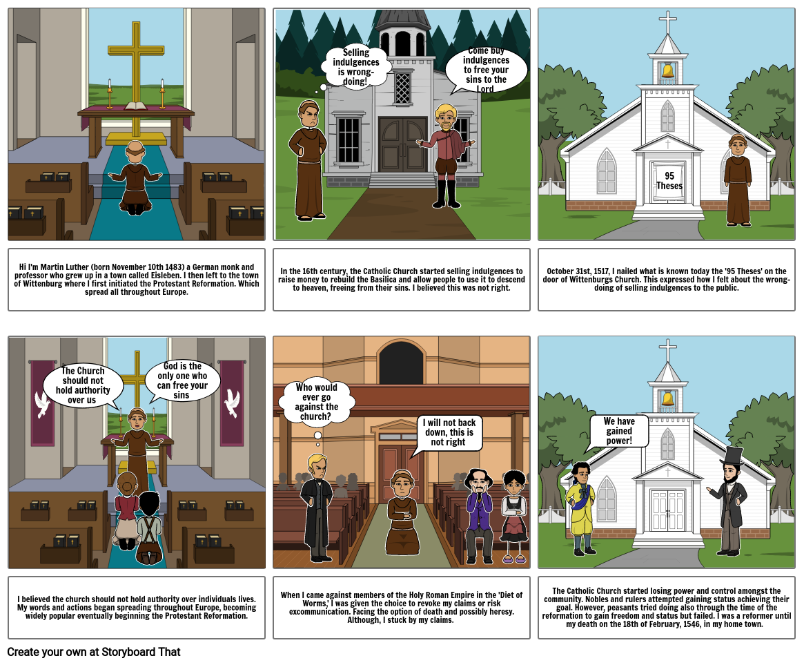 The Protestant Reformation Storyboard by wynnechubb