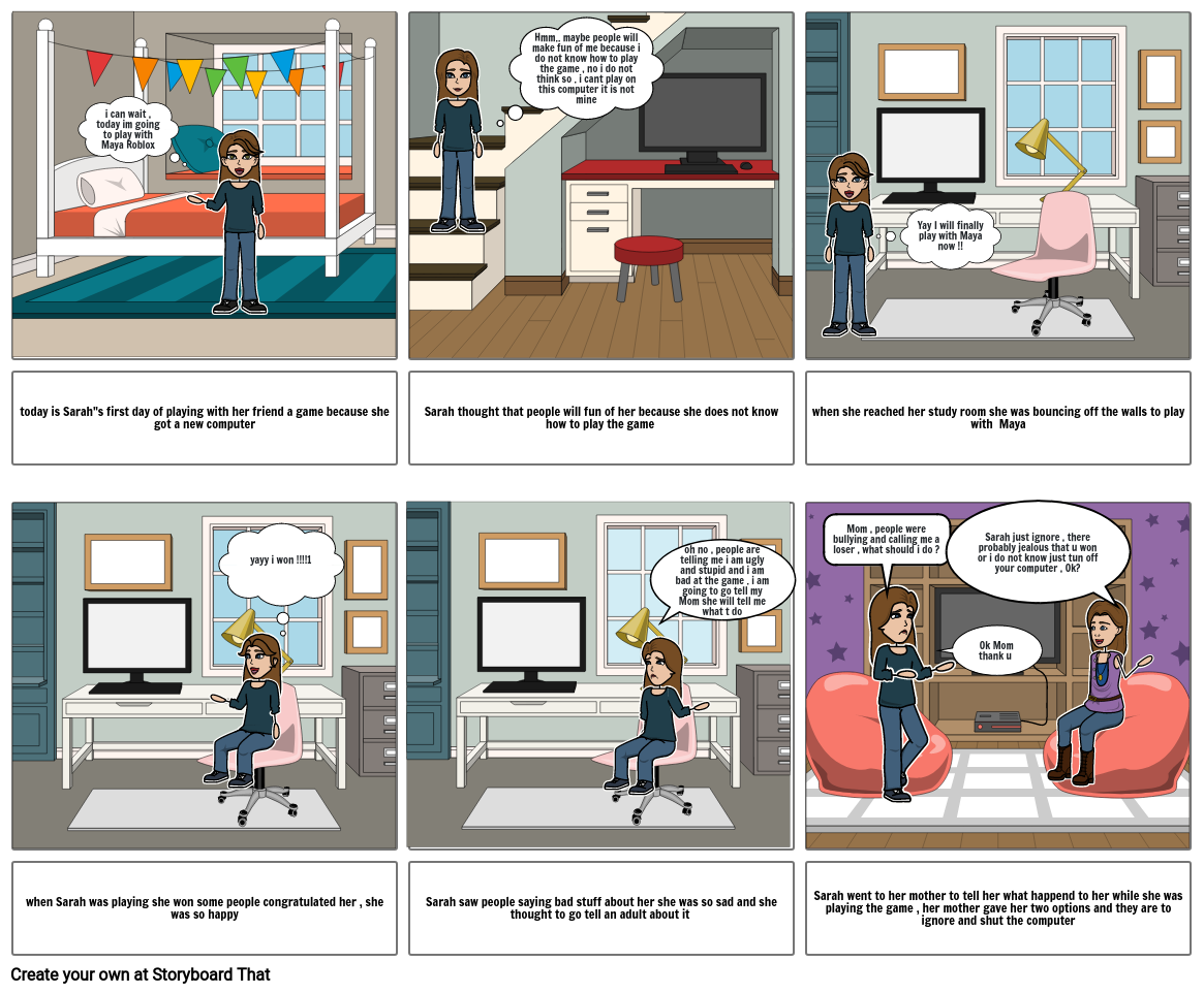 Cyber bullying Yasmina Abu Arja 4F Storyboard por yasmina