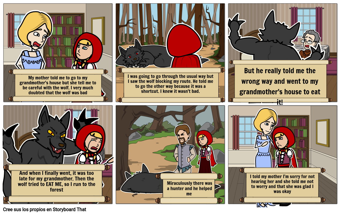 Caperucita roja en ingles Storyboard by yelowrose