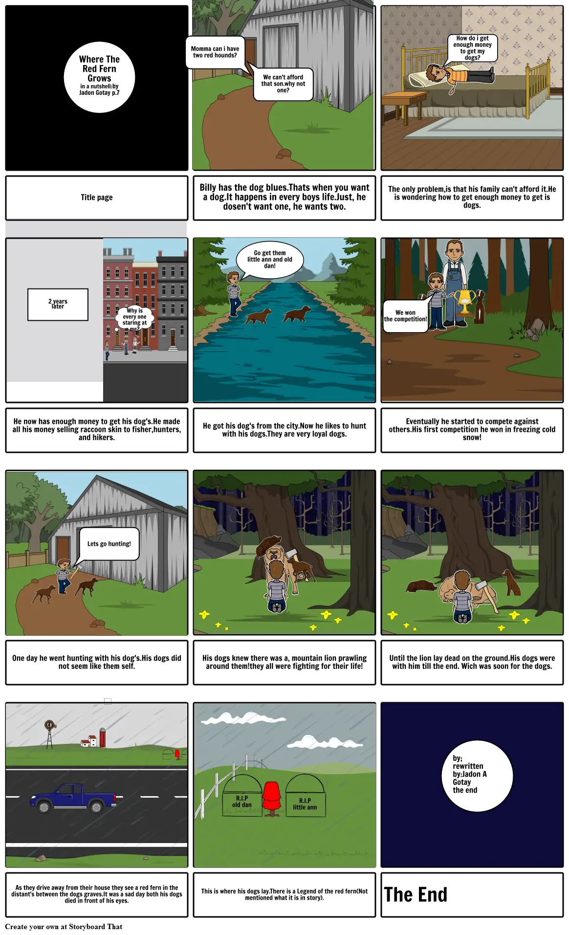 Where The Red Fern Grows Storyboard By Yoshi11513 Where The Red Fern Grows Storyboard By Yoshi11513