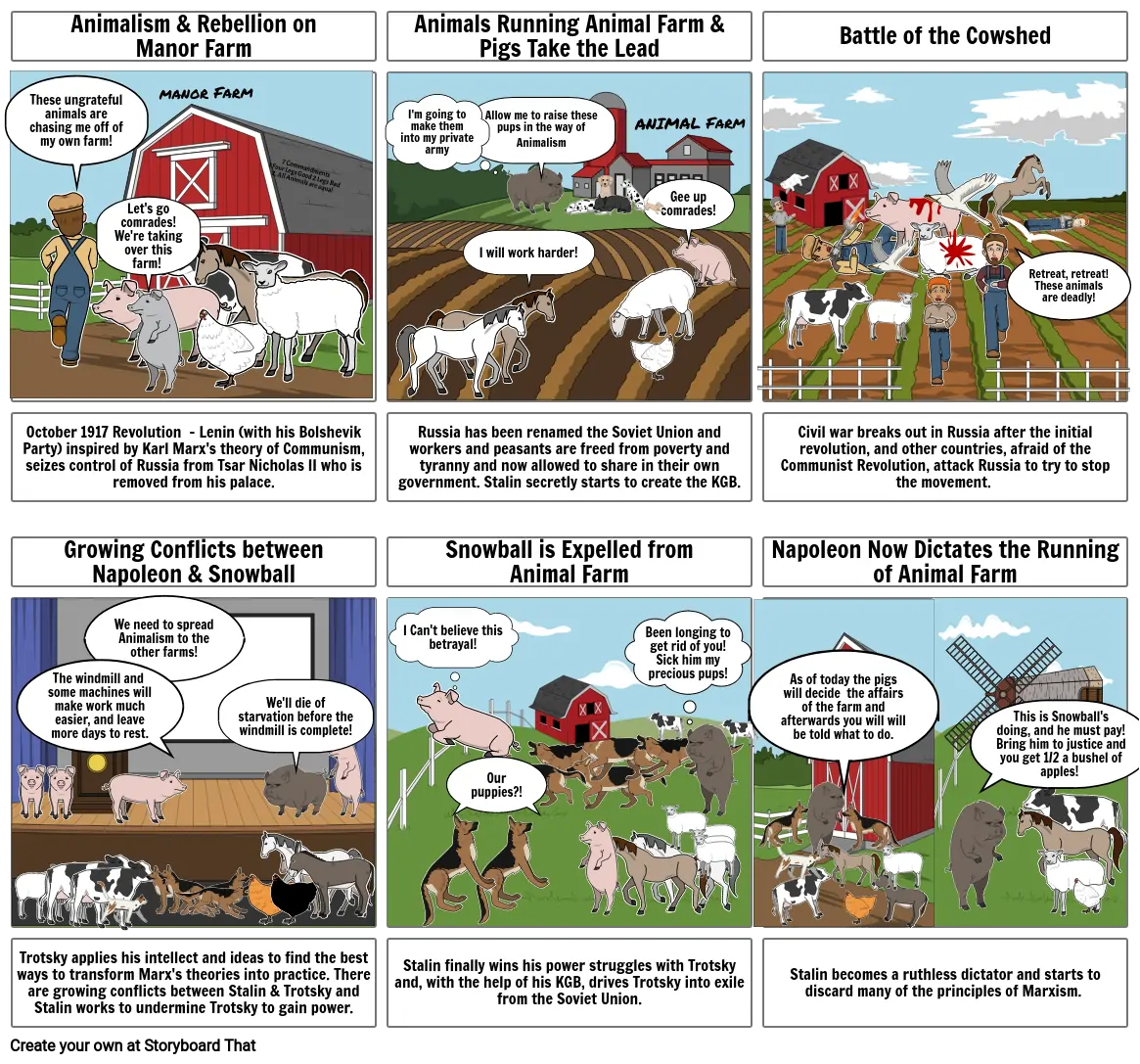 Animal Farm Comic Strip Storyboard od zacharyharrison