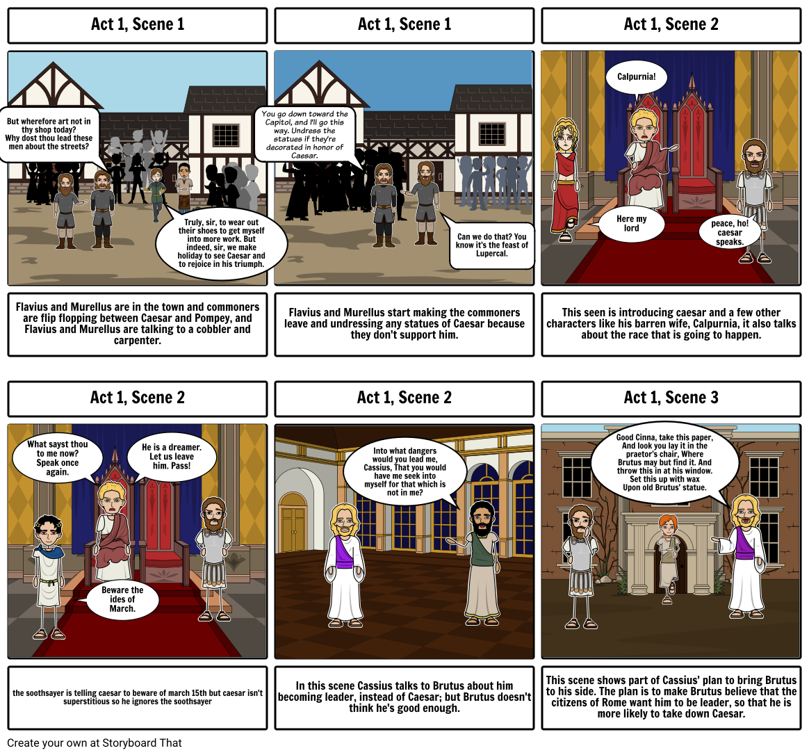 Julius Caesar Act 1 Storyboard By Zoemarie