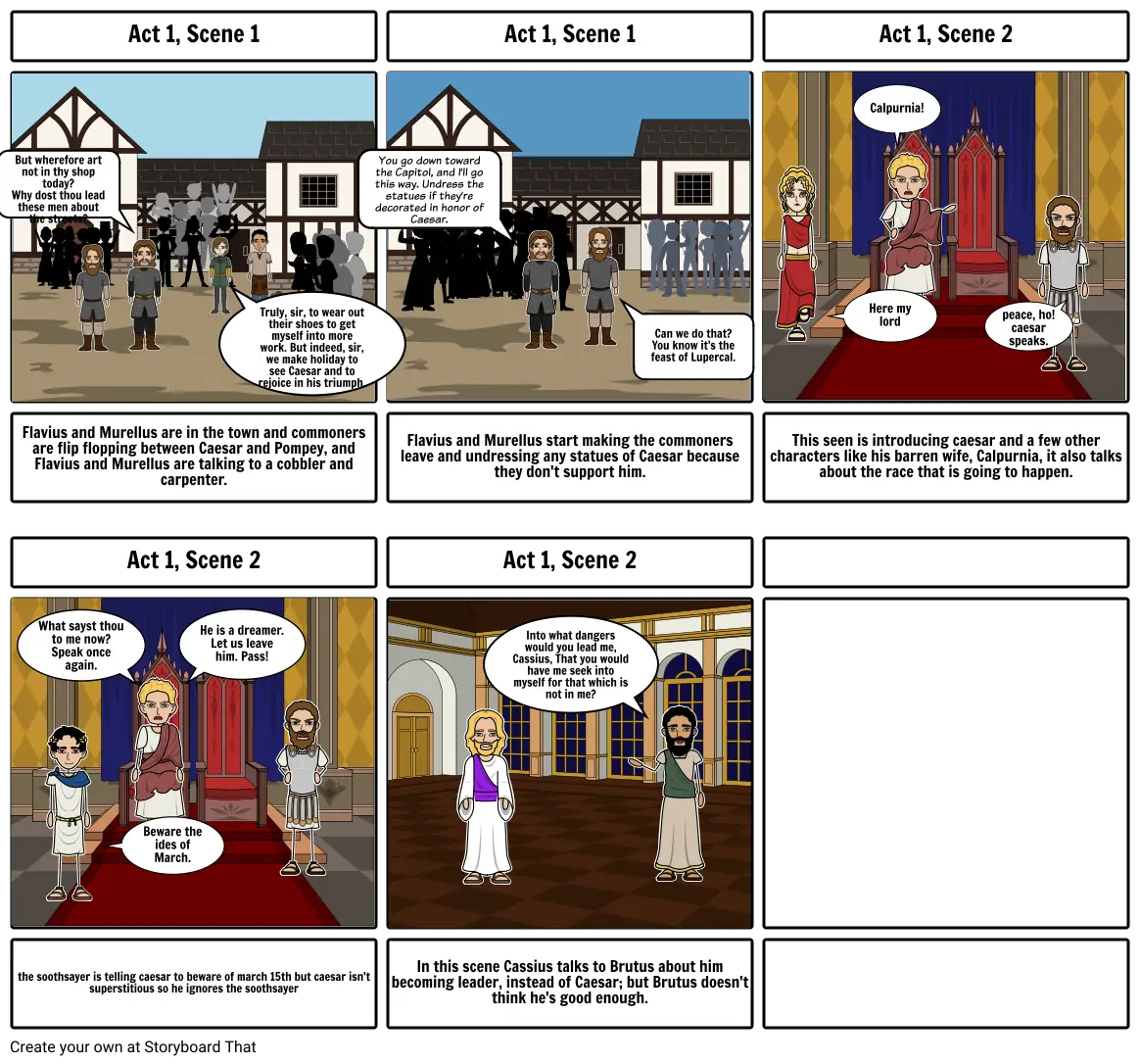 Julius Caesar Project Storyboard By Zoemarie